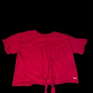Red Hollister crop top Tie Shirt